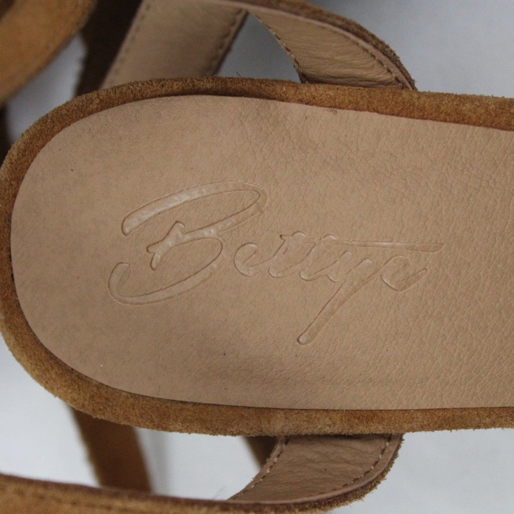 Bettye Muller Tan & Black Tie Up Sandals Shoes - Picture 14 of 16